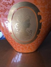 vaso ceramica finzi in oro zecchino, larghezza cm 27