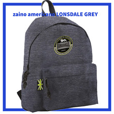 Zaino per la scuola grande bambino e uomo lavoro donna americano lonsdale grigio