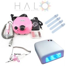 KIT FRESA PROFESSIONALE RICOSTRUZIONE UNGHIE 35000G E PEDALE FORNETTO LAMPADA UV