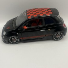 Modellino auto Burago 1/18 1:18 Fiat 500 Abarth pressofuso rosso nero a scacchi *difetto