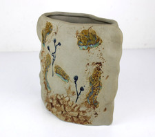 Vaso Porta Fiori in Ceramica Decorato a Mano Firmato SARDARTIS Artigianale