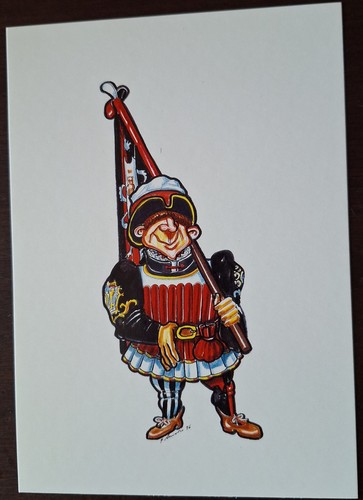 Cartolina alfiere contrada - cartolina,