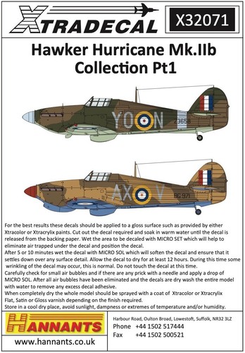 X32071 xtradecal hawker - x32071, 1:32