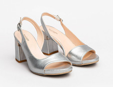 NERO GIARDINI Sandalo donna pelle argento elegante 012862 36 38 39 40 saldi