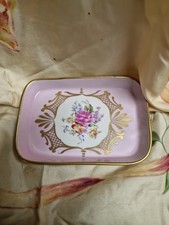 Piccolo vassoio  porcellana fiori Limoges France H. 2x15x10,5 M4 ^