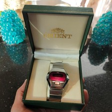 Rarissimo orologio digitale Orient Touchtron Y630103-40 led rosso 1975 vintage
