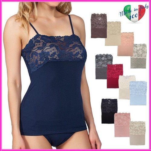 Top pizzo canotta - top,