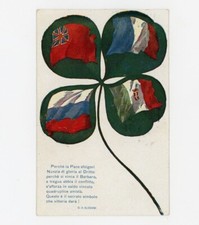Grande Guerra Propaganda Alleati Bandiere Quadrifoglio Cartolina Viaggiata 1916