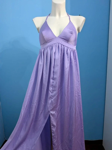 Vestito lungo lilla schiena