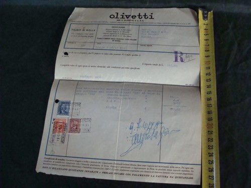 Fattura olivetti 1941 - fattura,