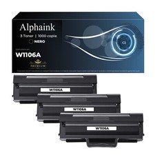 3 TONER W1106A COMPATIBILE PER HP LASERJET 107 107a 107w 137fnw 135a CON CHIP