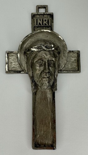 Cross silver metal wall - wall, peltro