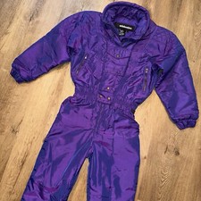 Edelweiss Ski Suit One Piece Snowsuit Snow Bib Iridescent Vintage 1980s Womens 8