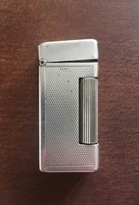 Accendino vintage a benzina Dunhill London, Swiss Made, in argento 