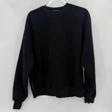 Felpa girocollo STAMPD uomo nera taglia L maglia testurizzata manica lunga minimal