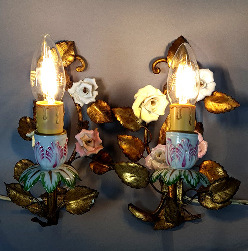 Coppia antiche applique - , da