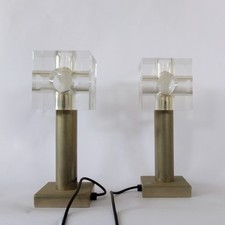 Lampade vintage anni 70 Bedside Lamps plexiglass