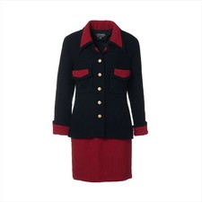 Cappotto Chanel Coco Button donna blu navy taglia sconosciuta usato