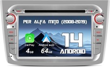 Autoradio per Alfa Romeo Mito (2008-2019) 7" Android 14 4+64GB 4G SIM CarPlay