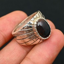 Anello onice nero argento