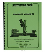 Manuale istruzioni tornio Emco Emcomat 8.4 & 8.6 #1525