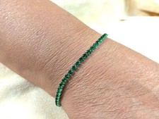 Bracciale tennis rodiato con Zircone Cubico Smeraldo - BR210