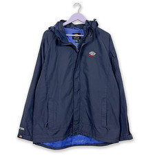 Giacca a vento Dickies blu waterproof con zip e cappuccio - Taglia XL uomo