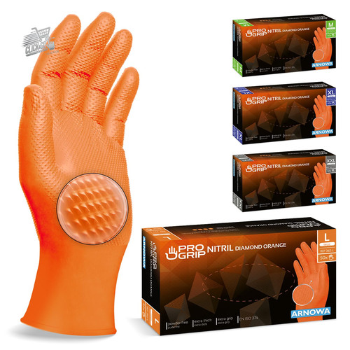 100x guanti nitrile arancioni - nitrile,