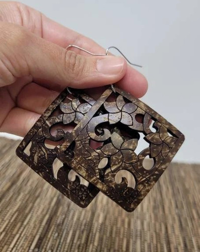 Orecchini legno cocco - legno,