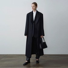 THE ROW Giacca donna lana autunno nuova lunga monopetto imbottita