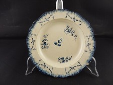 ANTICO 1780 RARISSIMO PIATTO INGLESE FERRY BRIDGE POTTERY YORKSHIRE BIANCO BLU #