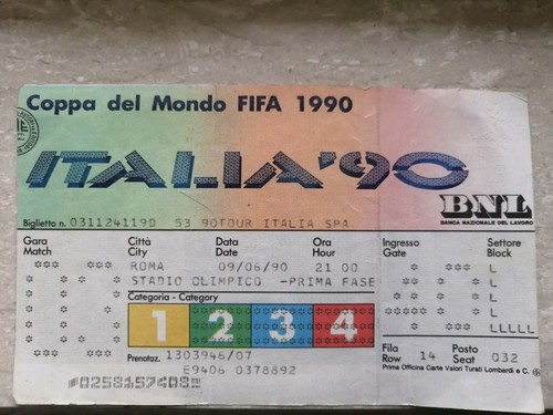 Biglietto mondiali italia - italia, 90