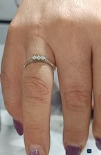 Anello Trilogy Oro 18kt Con Diamanti Autentici Kt0 0,21