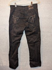 Vitamina Jeans EUR 46 Pantaloni in cotone nero gamba dritta Bling su tasca, Italia