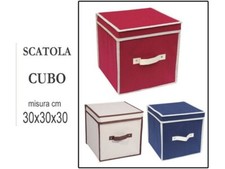 SCATOLA PORTA BIANCHERIA KASAVIVA CLASS CUBO COLOR CM. 30X30X30 PZ.1 COLORE ASS.