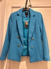 Blazer donna in tweed blu - nuovo look - nuovo - taglia 10