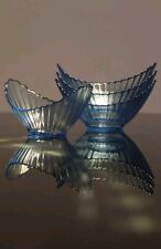 SET n. 4 Coppette vetro azzurro ARC France. Vintage. 