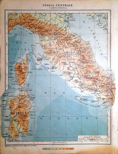 Carta geografica antica - , italia