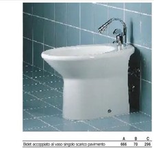 Ideal Standard TONDA BIDET MONOFORO A TERRA DISTANZIATO, T562000 BIANCO IDEAL