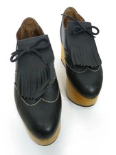 Scarpe décolleté con plateau Vivienne Westwood cavallo a dondolo golf taglia UK 4 nere