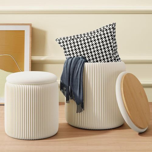 Pouf contenitore rotondo set - , 2