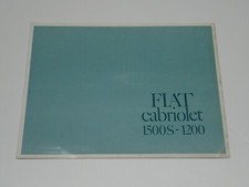 FIAT CABRIOLET 1500 S -1200 BROCHURE DEPLIANT PROSPEKT CATALOGO (E11)
