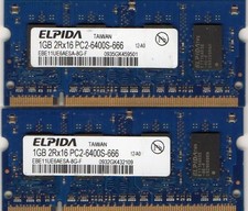 2 GB 2x1 GB memoria notebook