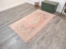 Tappeto orientale rosso, tappeto boemo, tappeto vintage, tappeto tenue, tappeto Oushak, 3,8 x 6,6 piedi