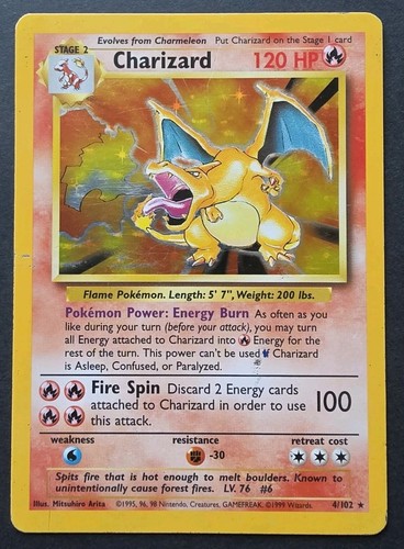 Pokémon charizard 102 set - charizard, 4/102