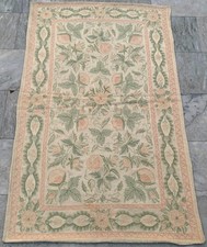 Tappeto Aubusson vintage fatto a mano stile francese punto catena tappeto punto ago 3x5 piedi