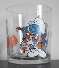 **NUTELLA FERRERO BICCHIERE  " SERIE PUFFI 1992  PITTORE**