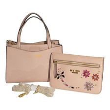 Borsa a mano My Twin Twinset rosa nudo impreziosita con marsupio e tracolla staccabili