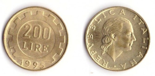 1995 italia lire 200 - 1995,