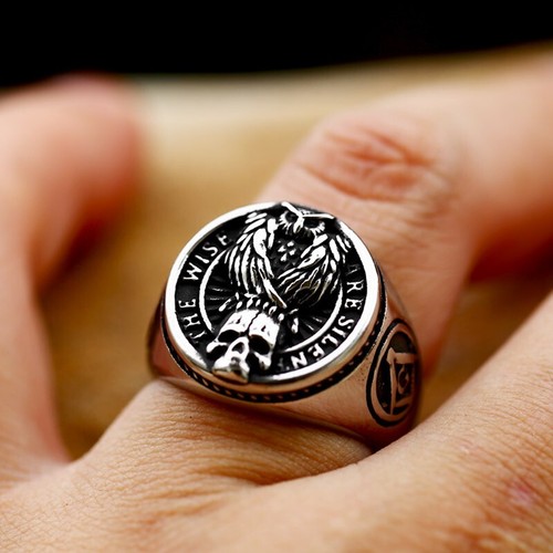 Anello massonico vintage gufo - anello,